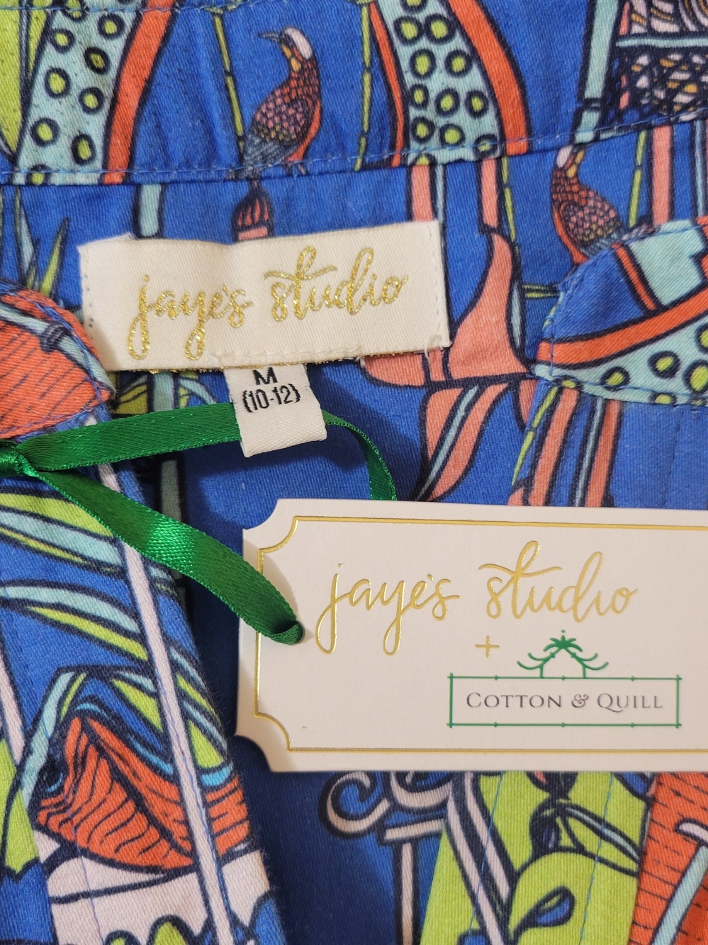 Jayne's Studio (Women's M) 100% Cotton Menagerie Luxe Sateen Full Pajama Shirt - Picture 8 of 10